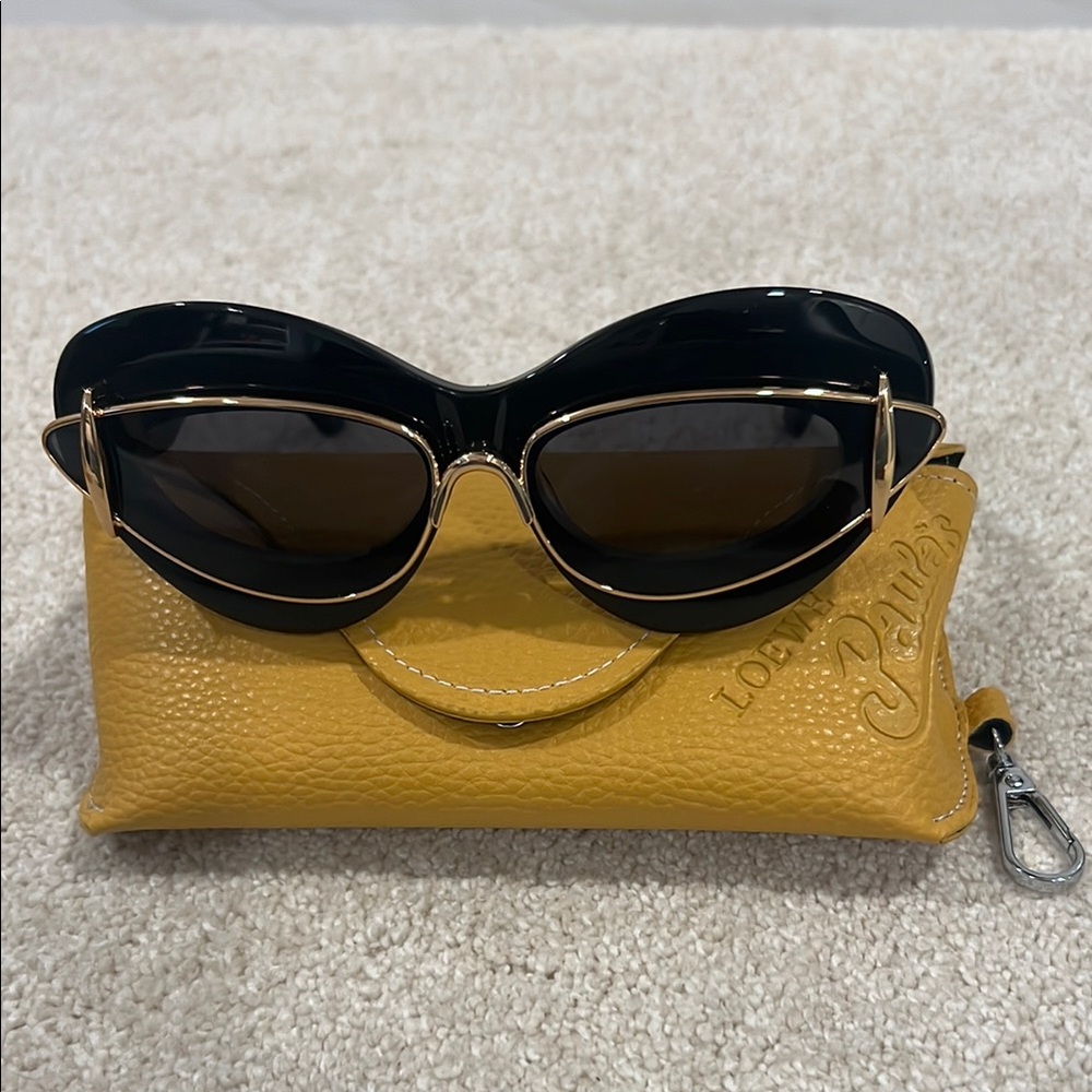 Loewe Black and Gold Double Frame Sunglasses